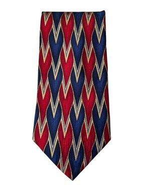 Vintage 90’s Men’s Cocktail Collection Martini Geometric Print Silk Neck Tie